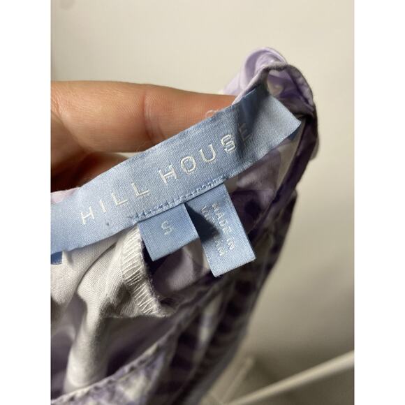 Hill House The Adeline Gingham Purple Cottagecore Mini Dress Women's Small Plaid - Picture 5 of 6